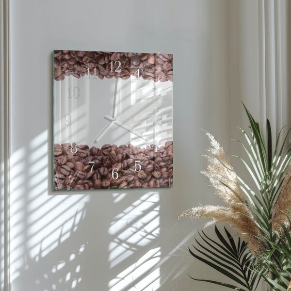 Skleněné hodiny Kávová zrna zskb-30x30-00091673