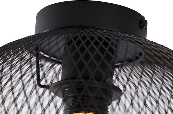 Moderní stropní svítidlo černé 30 cm - Mesh Ball