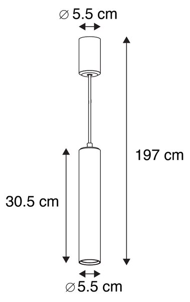 Sada 2 designových závěsných lamp bílých - Tuba Small