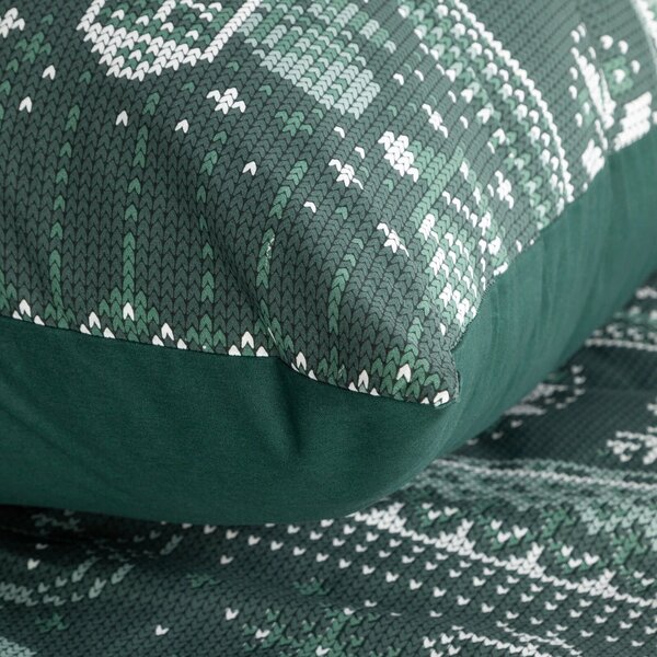 VÁNOČNÍ RENFORCÉ POVLEČENÍ CLOVER 140X200 CM, 1 KS 70X80 CM VZOROVANÉ