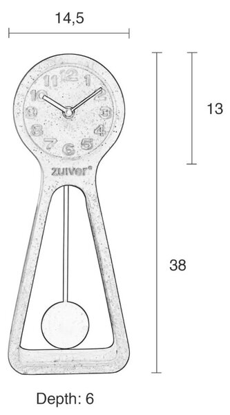 Růžové terrazzo stolní hodiny ZUIVER PENDULUM