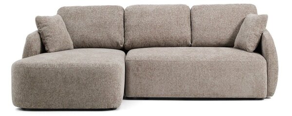 Taupe žinylková rozkládací rohová pohovka (levý roh/s lenoškou) Laira – Kave Home