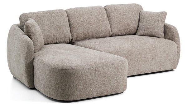 Taupe žinylková rozkládací rohová pohovka (levý roh/s lenoškou) Laira – Kave Home