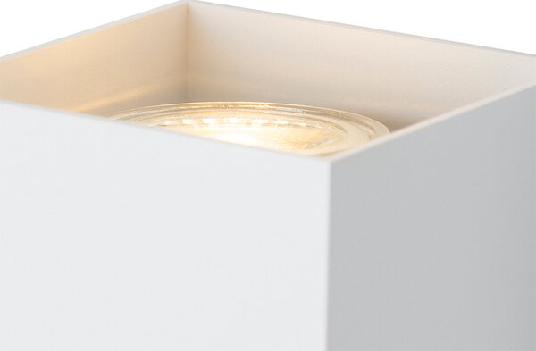 Designová čtvercová nástěnná lampa bílá - Sabbir