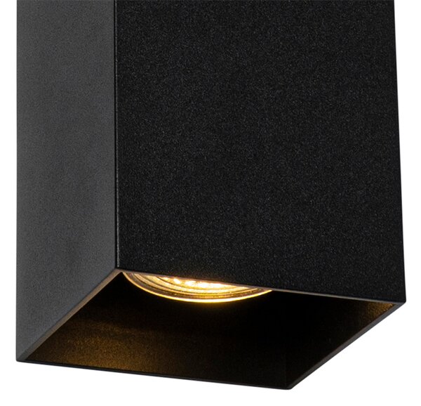 Designová čtvercová nástěnná lampa černá - Sabbir
