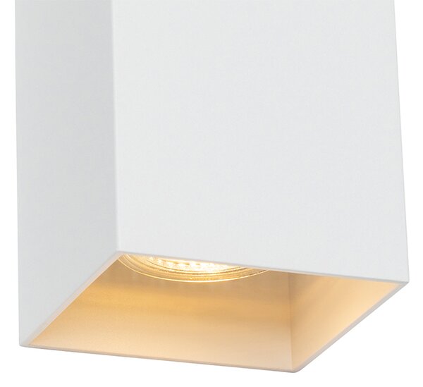 Designová čtvercová nástěnná lampa bílá - Sabbir