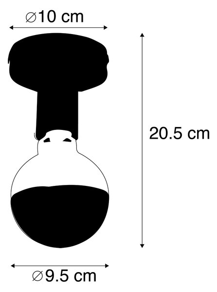Designové stropní svítidlo černé s reflektorem G95 černým - Facile