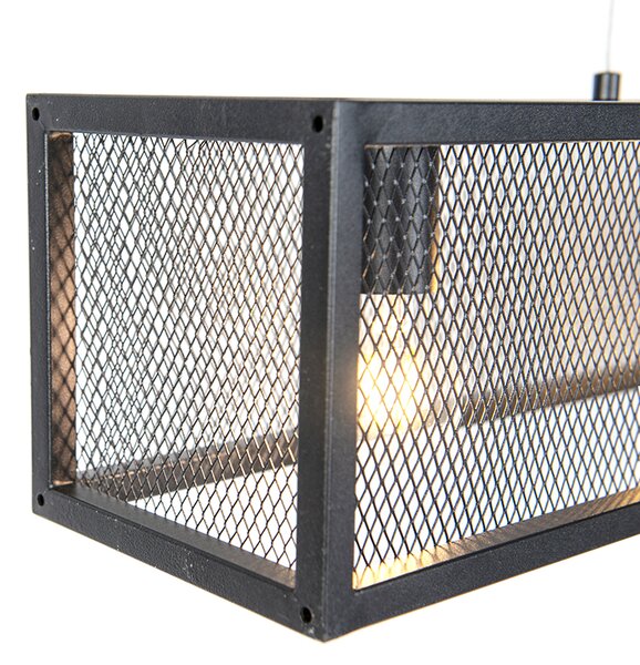 Chytré průmyslové závěsné svítidlo černé vč. 4 WiFi A60 - Cage Wire