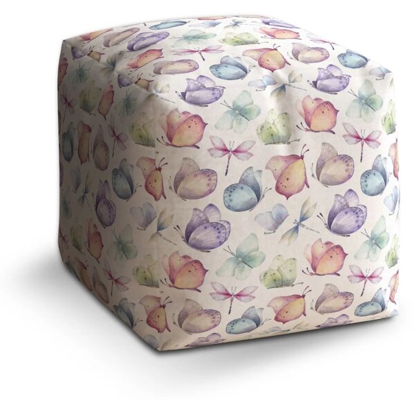 Sablio Taburet Cube Slet motýlů - 40x40x40 cm