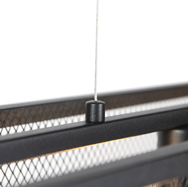 Chytré průmyslové závěsné svítidlo černé vč. 4 WiFi A60 - Cage Wire