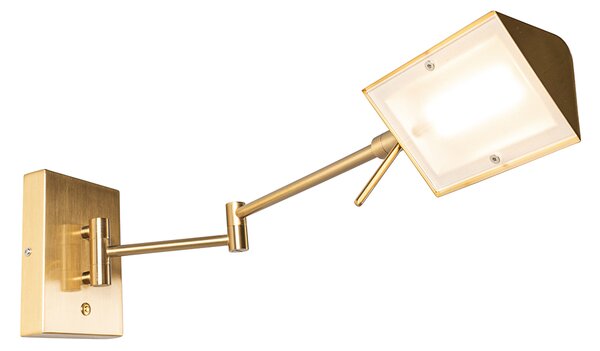 Designová nástěnná lampa mosazná vč. LED stmívatelná - Notia
