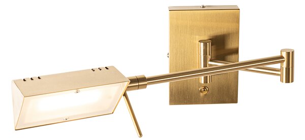 Designová nástěnná lampa mosazná vč. LED stmívatelná - Notia