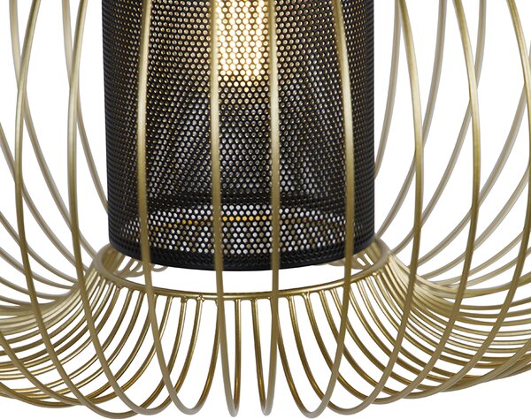 Designové závěsné svítidlo zlaté s černou 50 cm - Marnie