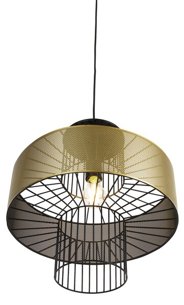Designové závěsné svítidlo zlaté s černou 40 cm - Tess