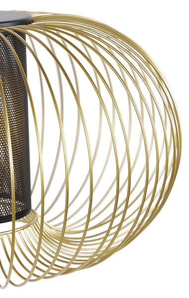 Designové závěsné svítidlo zlaté s černou 50 cm - Marnie