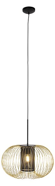 Designové závěsné svítidlo zlaté s černou 50 cm - Marnie