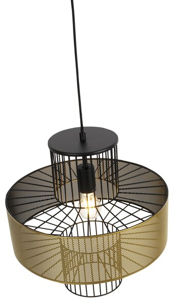 Designové závěsné svítidlo zlaté s černou 40 cm - Tess