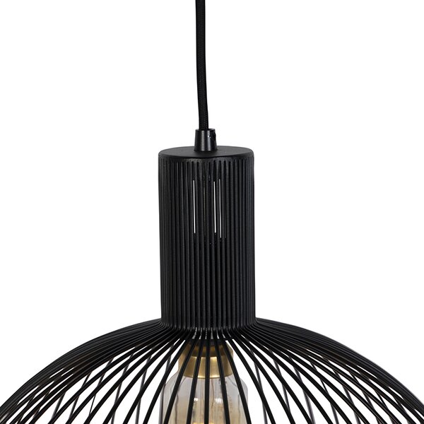 Designové kulaté závěsné svítidlo černé 40 cm - Dos