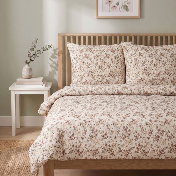 Kvalitex Ložní krepové povlečení Kvítí béžové 1x 140/200, 1x 70/90cm