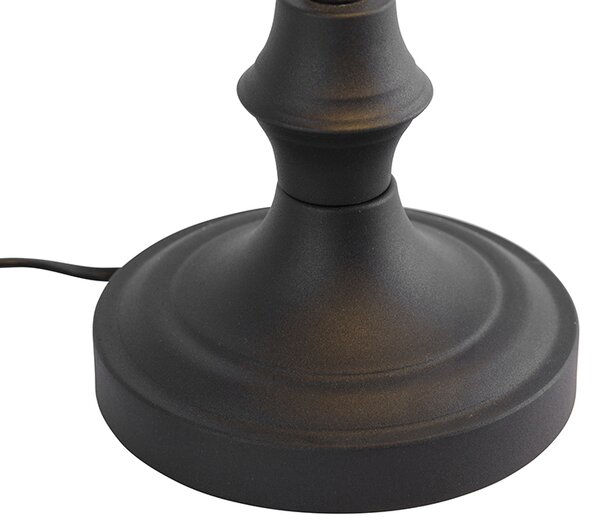 Klasická notářská lampa černá s opálovým sklem - Banker