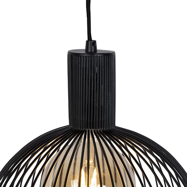Designové kulaté závěsné svítidlo černé 30 cm - Dos