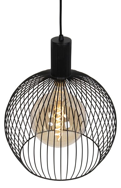 Designové kulaté závěsné svítidlo černé 40 cm - Dos