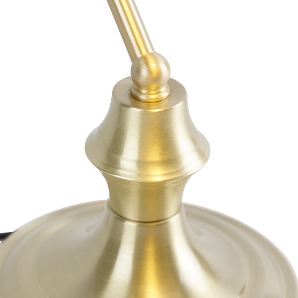 Klasická notářská lampa zlatá s opálovým sklem - Banker
