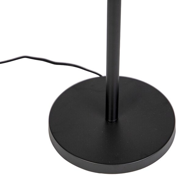 Klasická stojací lampa černá s abajurem Granny B šedý - Simplo