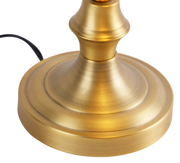 Klasická notářská lampa bronzová s jantarovým sklem - Banker