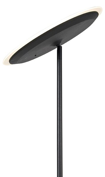 Moderní stojací lampa černá vč. LED s stmívačem a lampičkou na čtení - Strela