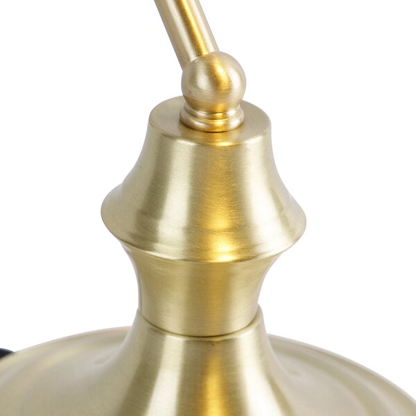 Klasická notářská lampa zlatá s kouřovým zrcadlovým sklem - Banker