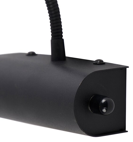 Designová nástěnná lampa černá 18,5 cm vč. LED se stmívačem - Tableau