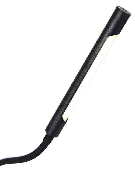Designová stojací lampa černá vč. LED s dotykovým stmívačem - Palka
