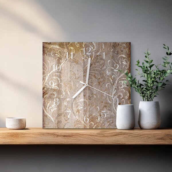 Skleněné hodiny Květinový vzor zskb-30x30-00081473