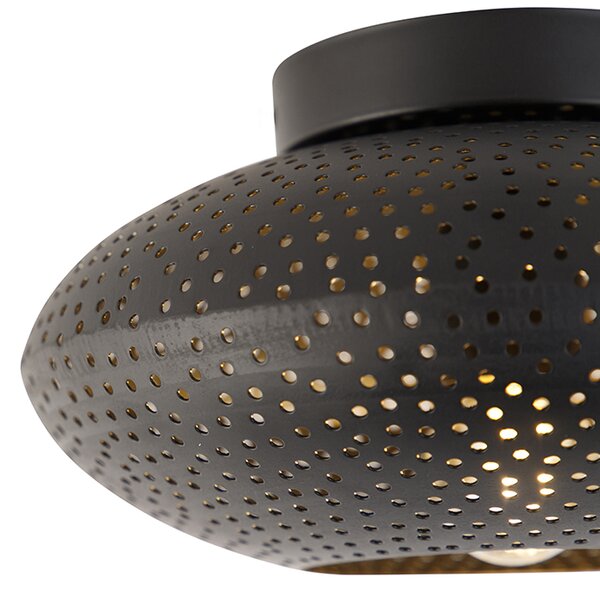 Orientální stropní svítidlo černé se zlatem 25 cm - Radiance