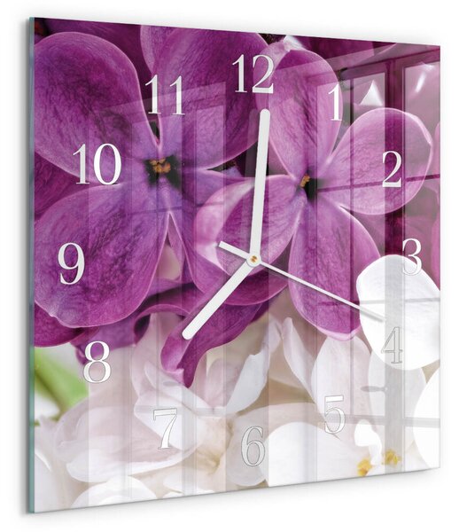 Skleněné hodiny Květiny zskb-30x30-00084548