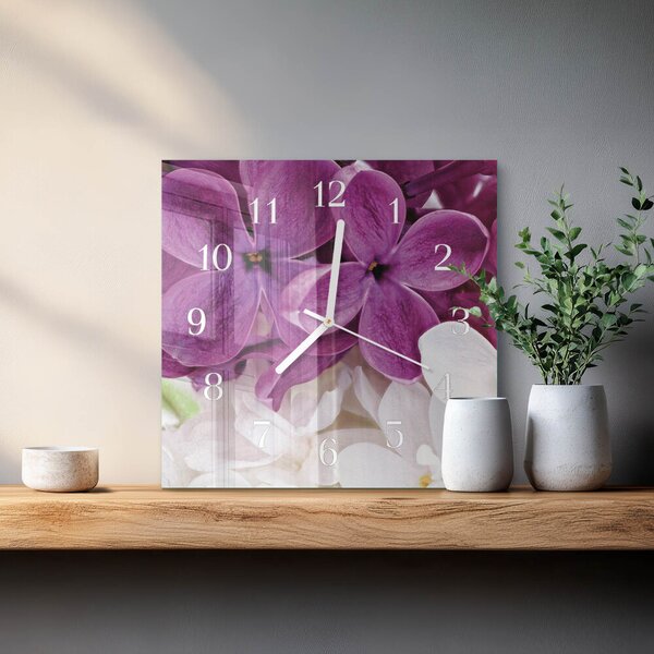 Skleněné hodiny Květiny zskb-30x30-00084548