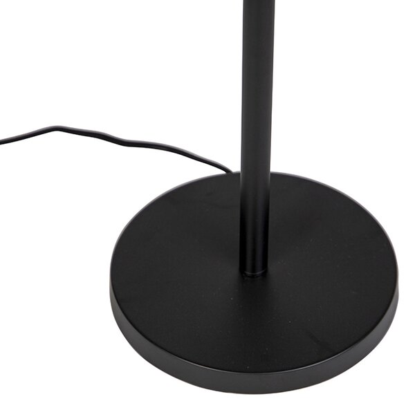 Moderní stojací lampa černá s černým stínítkem 45 cm - Simplo