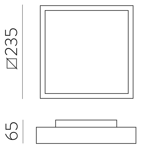 ACB Iluminacion Venkovní stropní LED svítidlo NEXUS, š. 24 cm, 14W, CRI90, IP65