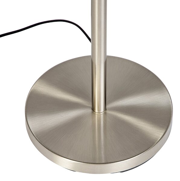 Moderní stojací lampa ocel s černým stínítkem 45 cm - Simplo