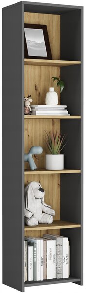 Regál Framire 40 cm x 180 cm x 30 cm antracit, dub artisan