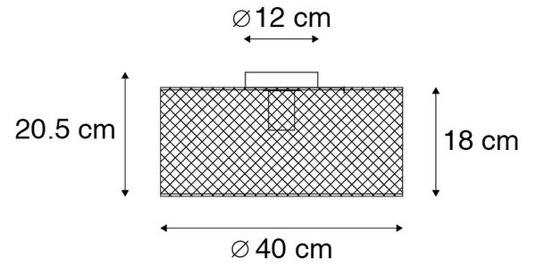 Průmyslové stropní svítidlo černé - Drum Mesh
