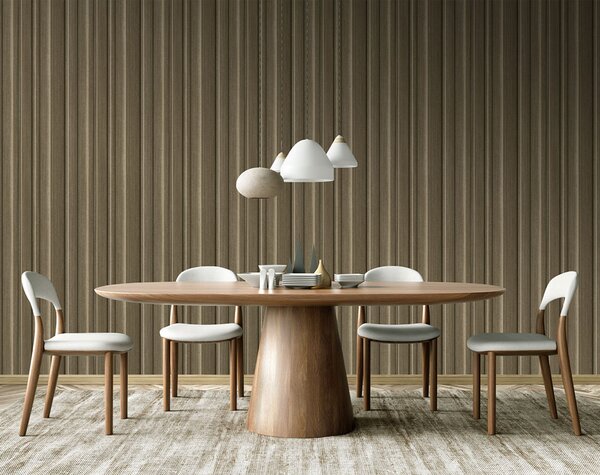 Vliesová obrazová tapeta na zeď, 3D imitace lamel, hnědá, FW4043-2, Feature Walls, Decoprint