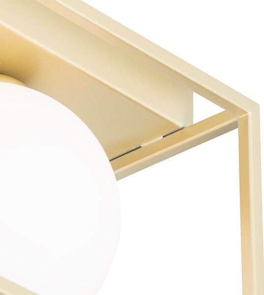 Designové stropní svítidlo zlaté s bílým sklem 2-světlo - Aniek