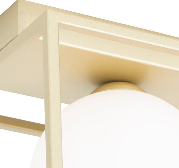 Designové stropní svítidlo zlaté s bílým sklem 2-světlo - Aniek