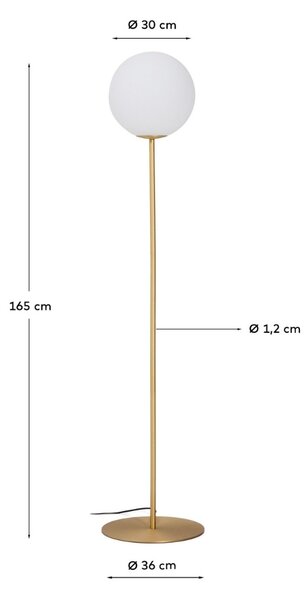Kave Home Zlatá kovová stojací lampa Brisia 165 cm