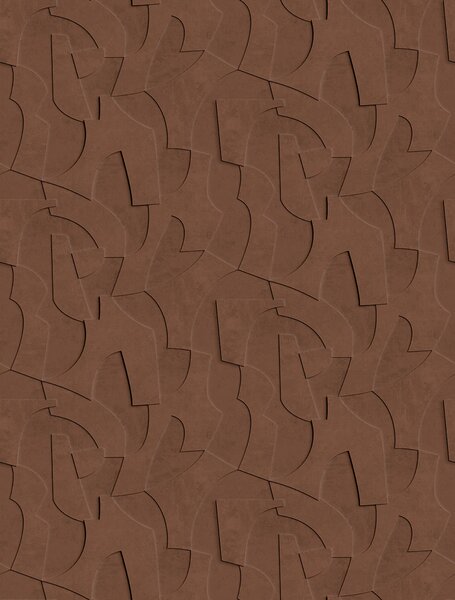 Geometrická vliesová obrazová tapeta na zeď, 3D, hnědá, FW4042-4, Feature Walls, Decoprint