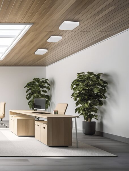 ACB Iluminacion Stropní LED svítidlo SQUARE, š. 28 cm, CRI90, IP54, CCT switch 3000-6500K