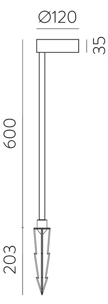 ACB Iluminacion Venkovní LED sloupek SKAT, v. 60 cm, 7W, CRI90, IP65