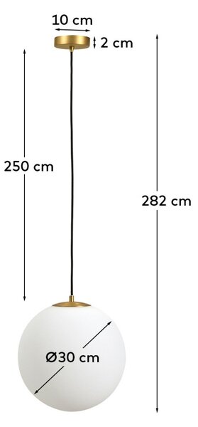 Kave Home Bílé skleněné závěsné světlo Brisia 30 cm